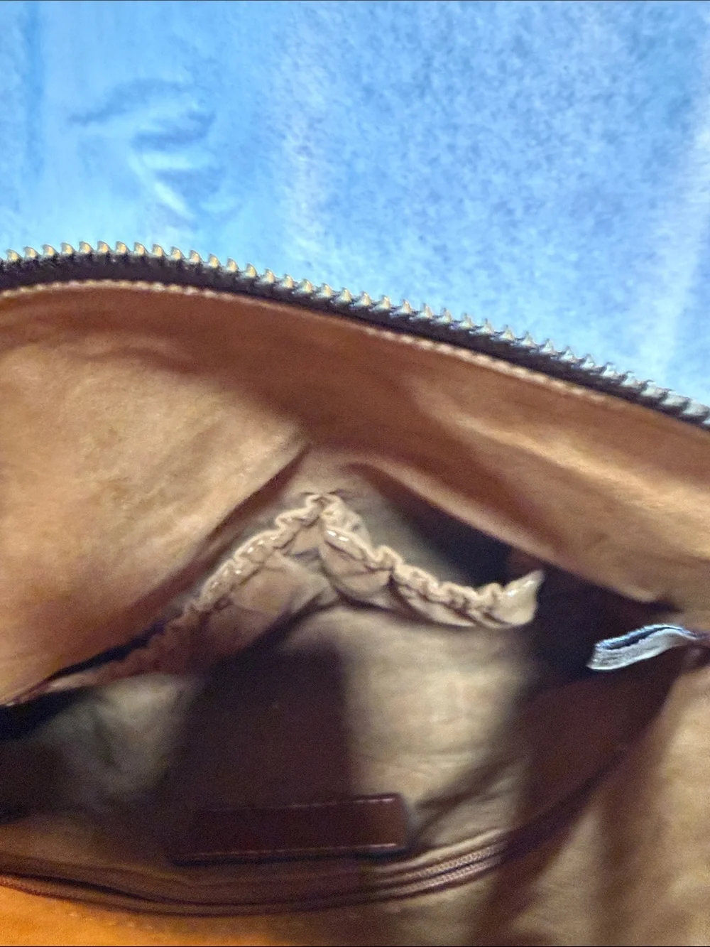 Patricia Nash Tooled Floral Leather Wristlet in Cognac Brown